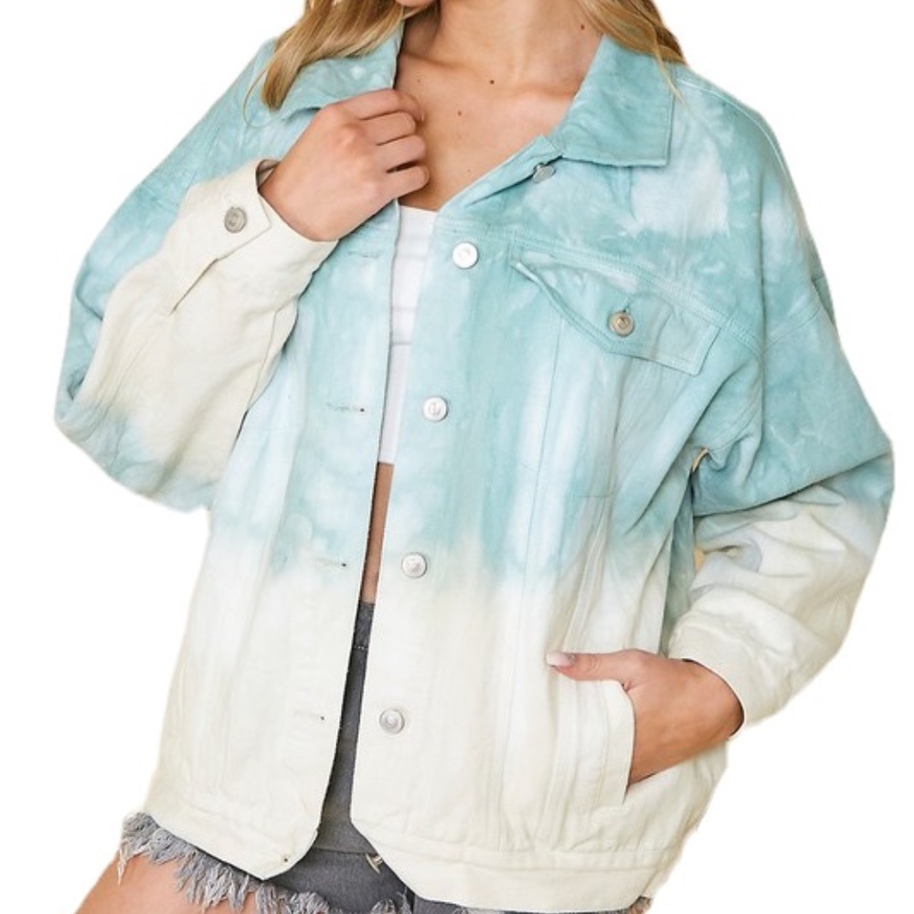 Teal Vintage Dyed Trucker Jacket